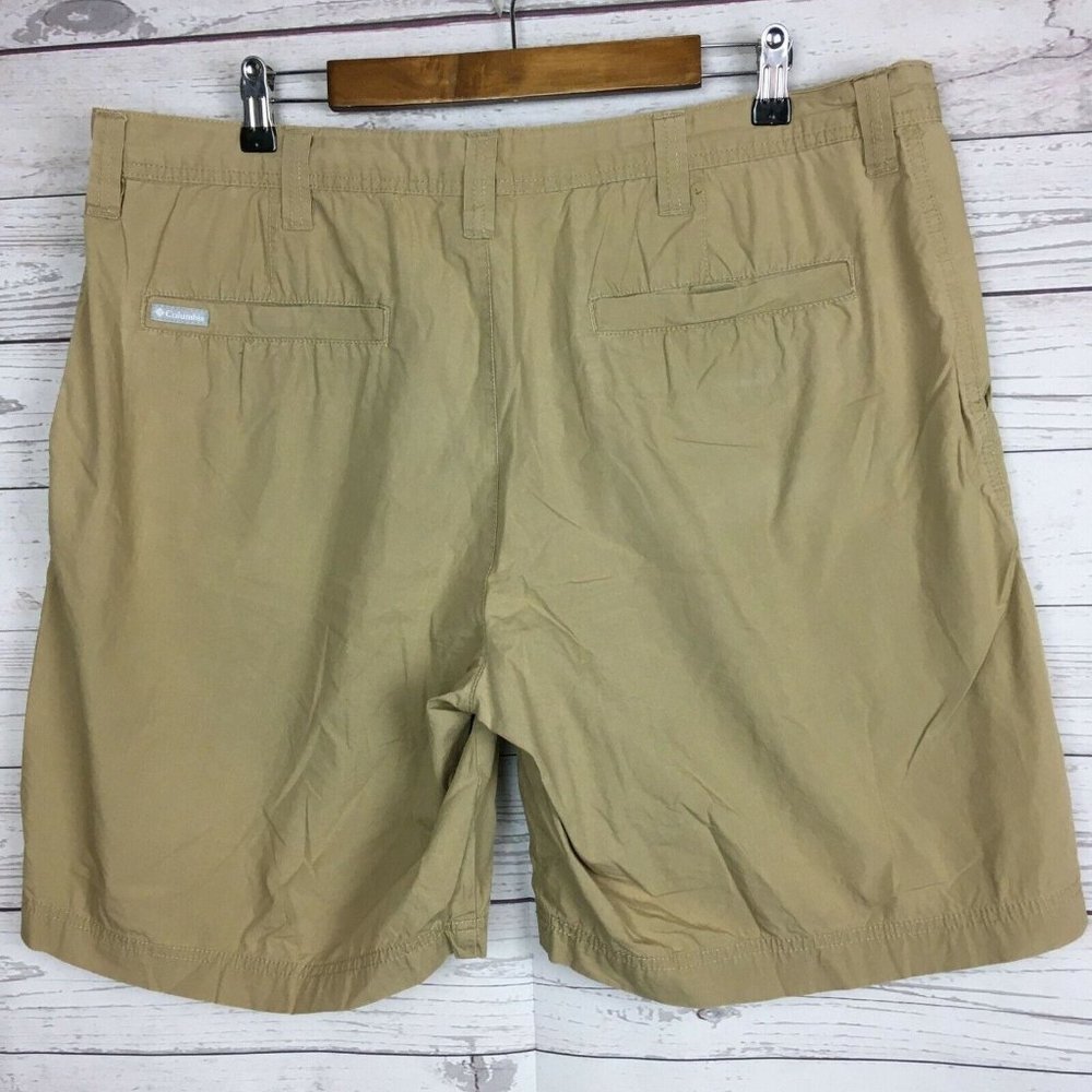 Columbia Mens 40 Shorts Brown Lightweight Cotton‎ Trail Camping
